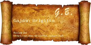 Gajdán Brigitta névjegykártya